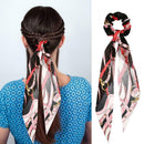 Retro Print Ribbon Hair Rope Women Ponytail Elastic Rubber Band (Style 3)
