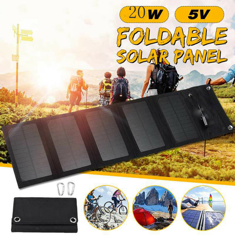 Folding Solar Panel Charger USB Charging for Cellphone Notebook Laptop