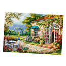 Stamped Cross Stitch Kit 11CT Embroidery Cloth Pre-Printed Garden House Pattern