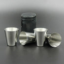 4 pcs Shot Cup Drinking Mug w/ PU Leather Cover Stainless Steel Durable Home