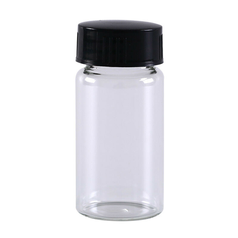 1pcs 20ml small lab glass vials bottles clear containers with black screw capSEA
