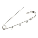10 Pieces Large Safety Pin DIY Dangle Findings with 3 Loops Crafting Sewing Pin