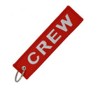 Red CREW Keychain Embroidery Luggage Tag Motorcycle Key Chain_Ring