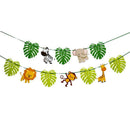 Animal Cartoon Animal Jungle Leaf Theme Bunting Birthday Banner Party Decor FT