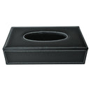 Car Home Rectangle Shaped Faux Leather Case Paper Tissue Box Holder Black N5J5
