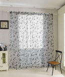 Butterfly Sheer Voile Window Treatment Curtain Drape Panel Valance Black 1Mx2M