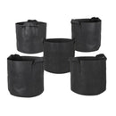 5-Pack 10 Gallon Grow Bags/Aeration Fabric Pots w/Handles (Black)