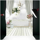 5x7FT White Curtain Backdrop Studio Flower Photo Photography Floor Backgrou V1B3
