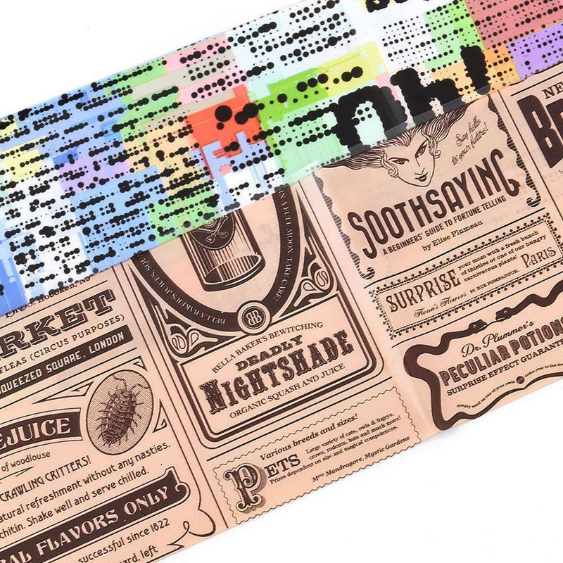 10PC Newspaper Series Nail Foils Stickers Transfer Paper Nail Art Decoration DIY