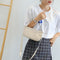 Fashion Corduroy Crossbody Bag Women Solid Chain Shoulder Handbags (Khaki)