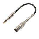 3 Pin XLR Male Jack to 1/4" 6.35mm Female Plug Stereo Microphone Cable Adapter