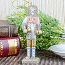 5pcs Glittering Wood Nutcracker OrnamentsNutcracker Figures Hanging Pendant for