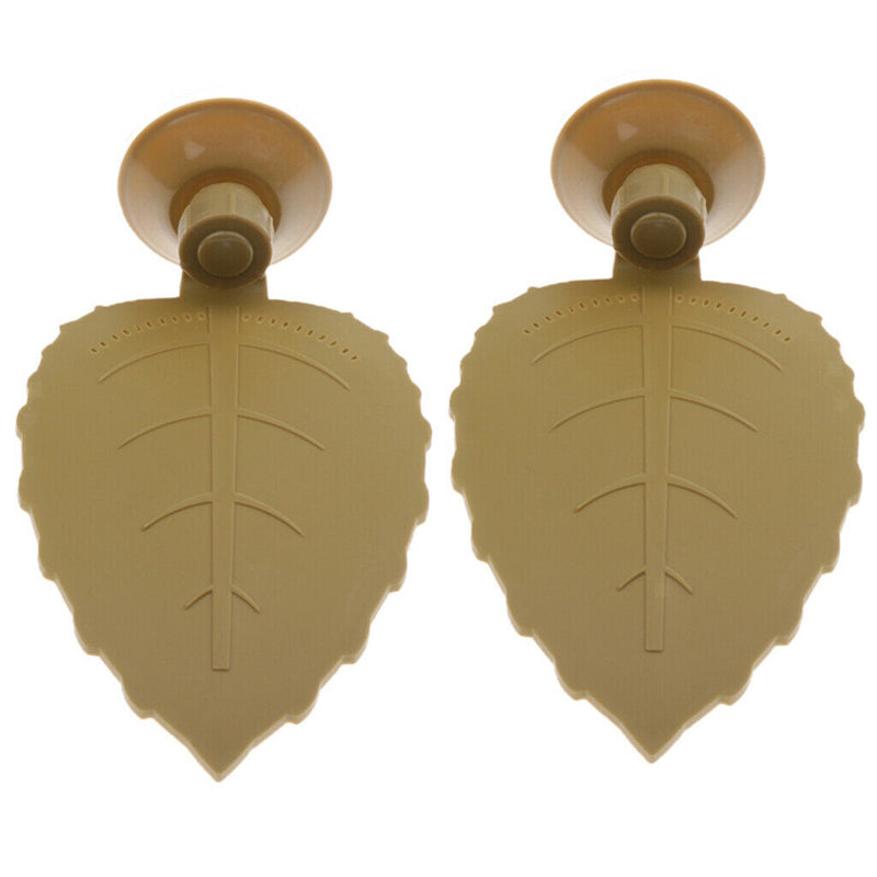 2 x Turtle Platform with Suction Cup Leaf Shape - Decorative Reptile Frog Pier