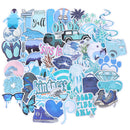 50Pcs Cartoon Blue Stickers DIY Suitcase Laptop Guitar Bicycle Car Decals ZY FT