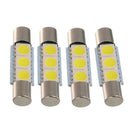 4 Pieces 29mm Festoon 5050 3SMD Cold White Dome Interior Mirror Light Bulb