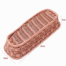 2pc Rattan Plastic Basket Cutlery Basket Rectangular Storage Box Cutlery Fo J7S1