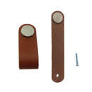 2x Handmade Leather Suitcase Replacement Handle Closet Door Handle Pull Knob