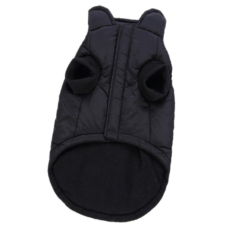 Pet Dog Cat Vest Jacket Winter Warm Windproof Costume Coat Black