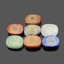 7Pcs/Set Engraved Spiritual Healing Meditation Palm Chakra J5T8 Reiki Stone N2S7