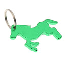 Aluminum Horse Pattern Bottle Opener Key Ring Keychain Bag Pendent Green