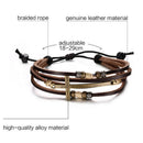 Leather Cross Bracelets Bangles Adjustable Bohemia Chain Bracelet Men JewelOZ
