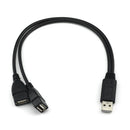 1-to-2 USB 2.0 Y Splitter Cable USB 2.0 Type A Male to 2 USB A Female Converter