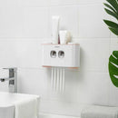 ecoco Automatic Toothpaste ecoco Dispenser Dust-Proof Toothbrush Holder Wit