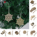 10pcs Rustic Wooden Snowflake Christmas Tree Hanging Ornament Decoration
