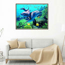 Dolphin Family 5D Diamond Painting Embroidery Craft Cross Stitch DIY Decor
