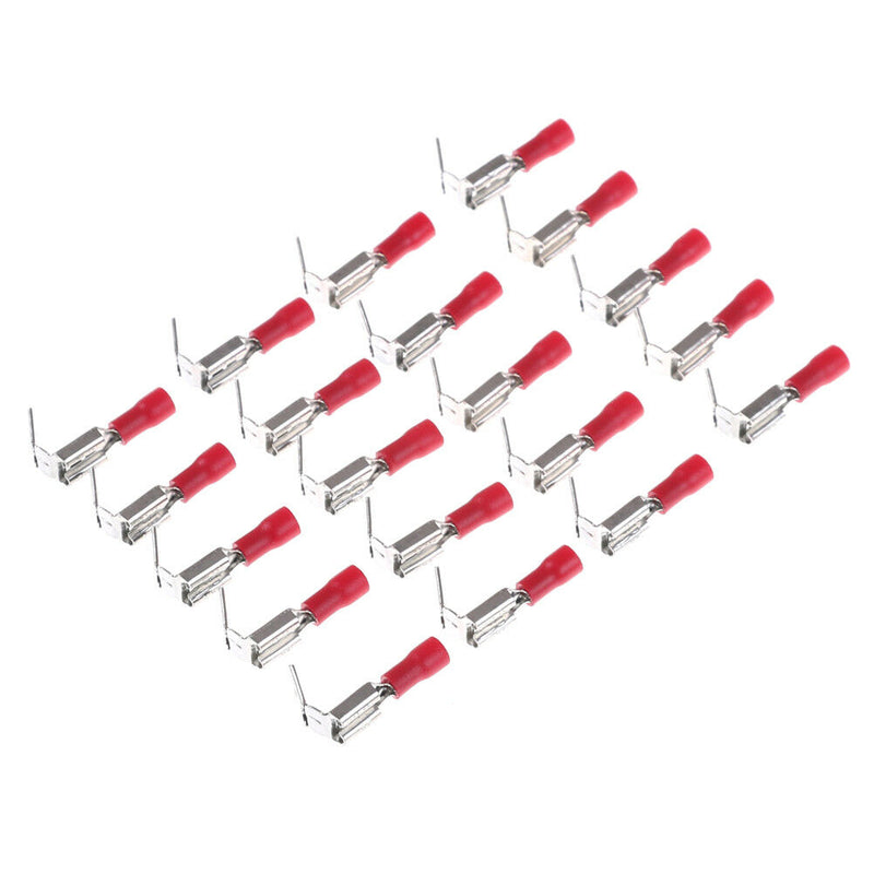 20Pcs 6.3mm Red piggy back .250 spade Insulated wire Crimp Terminal conneckos 3c