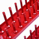 2Pcs 1/4" Socket Tray Organizer Set Red and Black Socket Rails Holder Storage