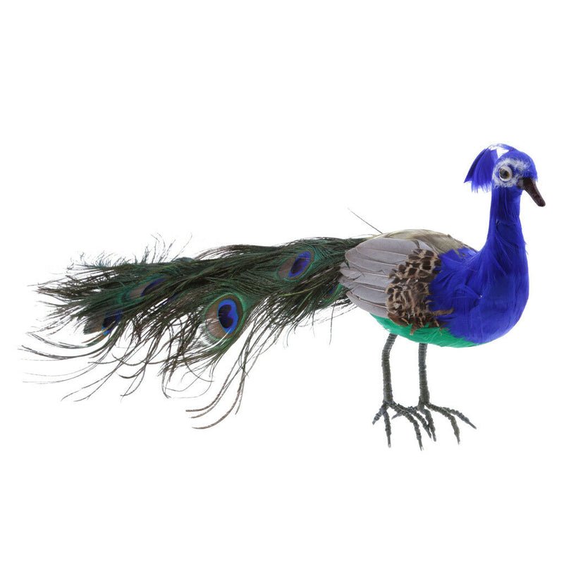 Vivid Artificial Peacock Bird Realistic Taxidermy Home Garden Yard
