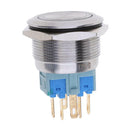 25mm Waterproof Stainless Steel 12V LED Momentary Push Button Switch Green