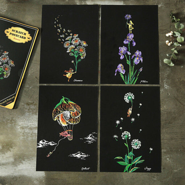 4Pcs/set colorful scraping painting drawing paper children education toys N %o