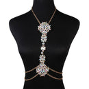 Simple Diamond Sexy Fashion Ladies Jewelry Exaggerated Flower Body Chain BOL