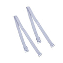 White Elastic Fabric Metal Hook End Bra Straps Pair for Ladies