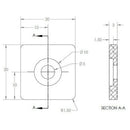 End Cap Aluminum Block Base Plate Aluminum Sheet Square 20X20X3Mm