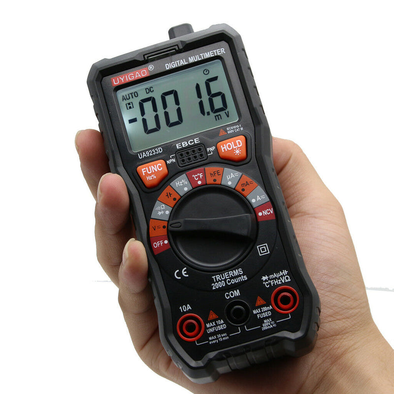 AC/DC Volt Current Meter Digital Multimeter Ohmmeter hFE Temperature Tester