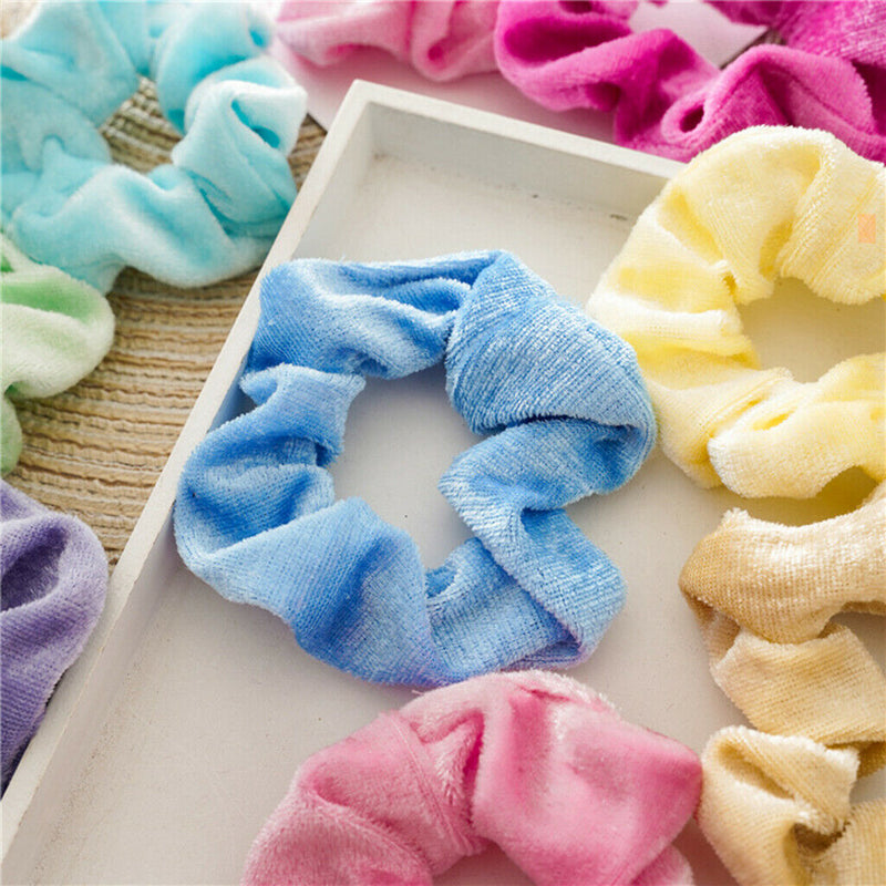 12 Pieces Velor Scrunchie, Velvet Scrunchies, Elastic Hair Velvet