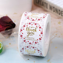 500pcs thank you stickers Pink flower seal label Scrapbooking Paper StickerSEAU