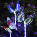 3x LED Butterfly Solar Lights 7 Color-Changing Waterproof Garden Yard Lamp