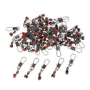 50 Pieces Fishing Barrel Rolling Swivels with Interlock Snaps Connectors S
