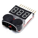 RC Lipo Battery Low Voltage Alarm 1S-8S Buzzer Indicator Checker Tester LED F2K6