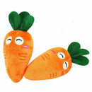 Cute Puppy Pet Supplies Carrot Plush Chew Squeaker Sound Squeaky Soft Dog Toys--