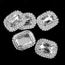 5pcs Clear Crystal Rhinestone Oval Buttons Flatback Embellishment DIY Craft