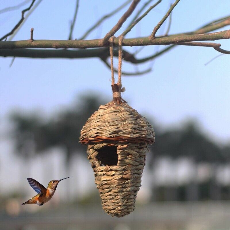 2X(Bird House,Winter Bird House For Outside Hanging,Grass Hand Woven Bird N