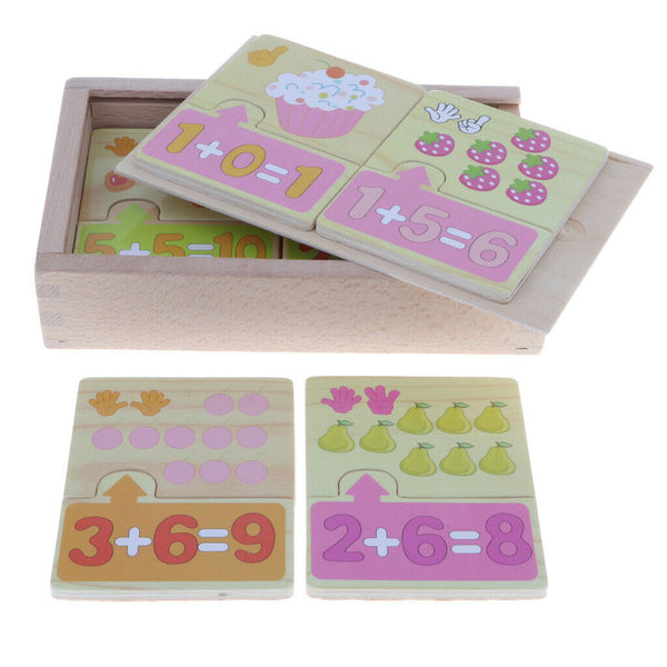 Wooden Toys, Kids Preschool Arithmetic Cards with Box for Kids Babies Early
