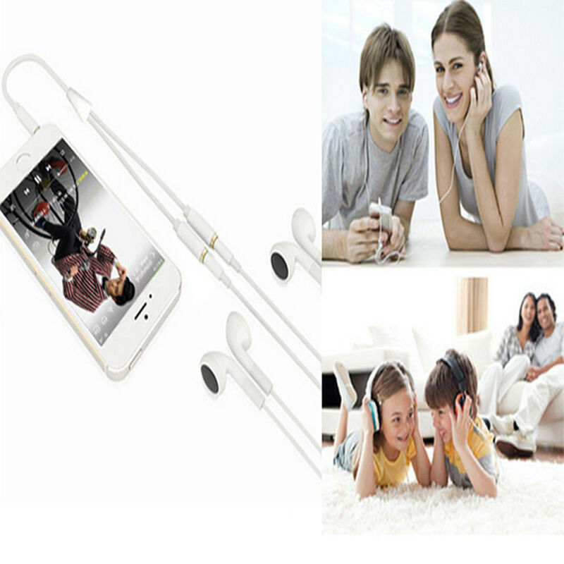 3.5mm AUX Audio Mic Splitter Cable Earphone Headphone Adapter 1 MaleTo 2FemaleX2