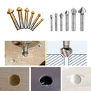 6pcs 3 Flute 90 Degree Hss Chamfer Cutter Bit Chamfering Countersink Drill Bits