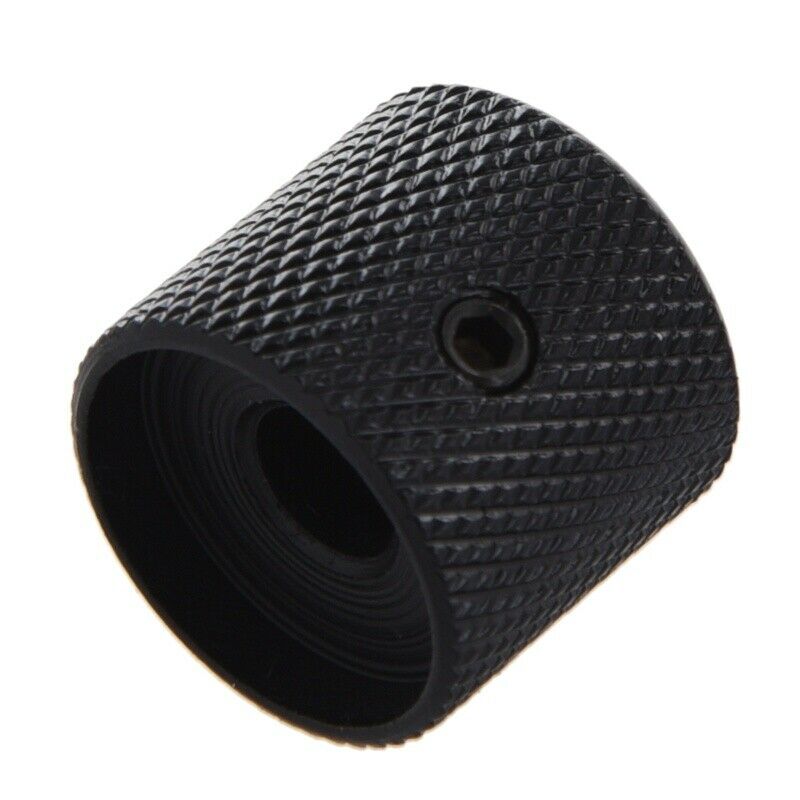 3PCS Metal Dome Knobs Knurled Barrel for Electric Guitar Parts Black